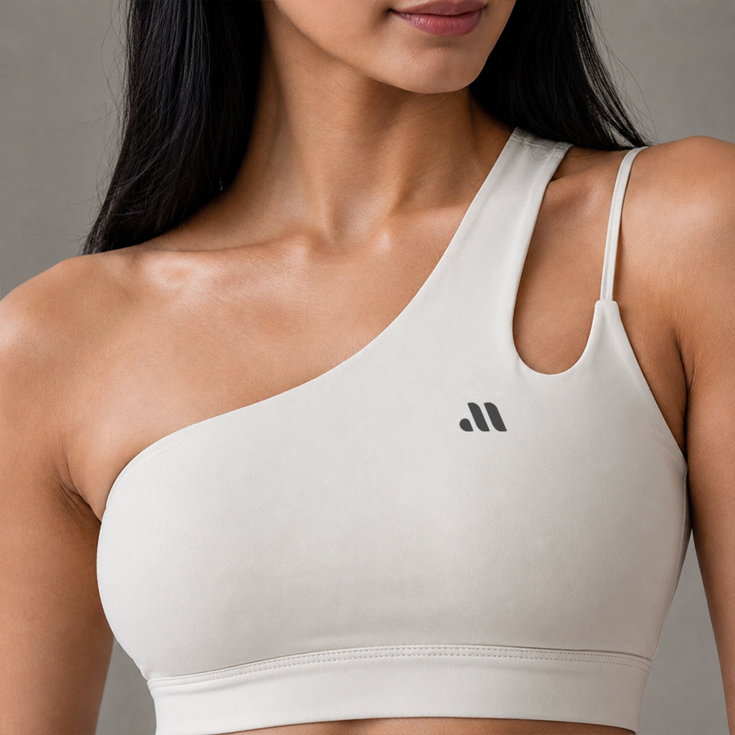 AURA ONE SHOULDER SPORTS BRA - Apricot