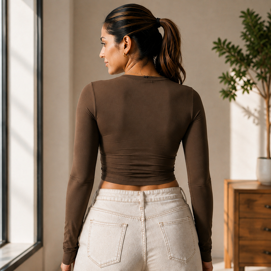 SCULPT LONG SLEEVE - Brown