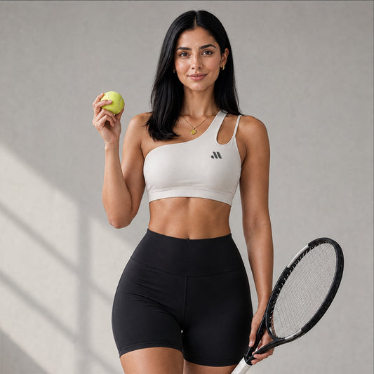 AURA ONE SHOULDER SPORTS BRA - Apricot
