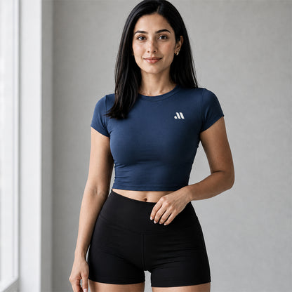 CORE CROP TEE - Navy Blue