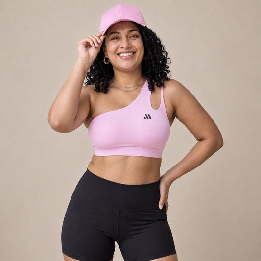 AURA ONE SHOULDER SPORTS BRA - Pink